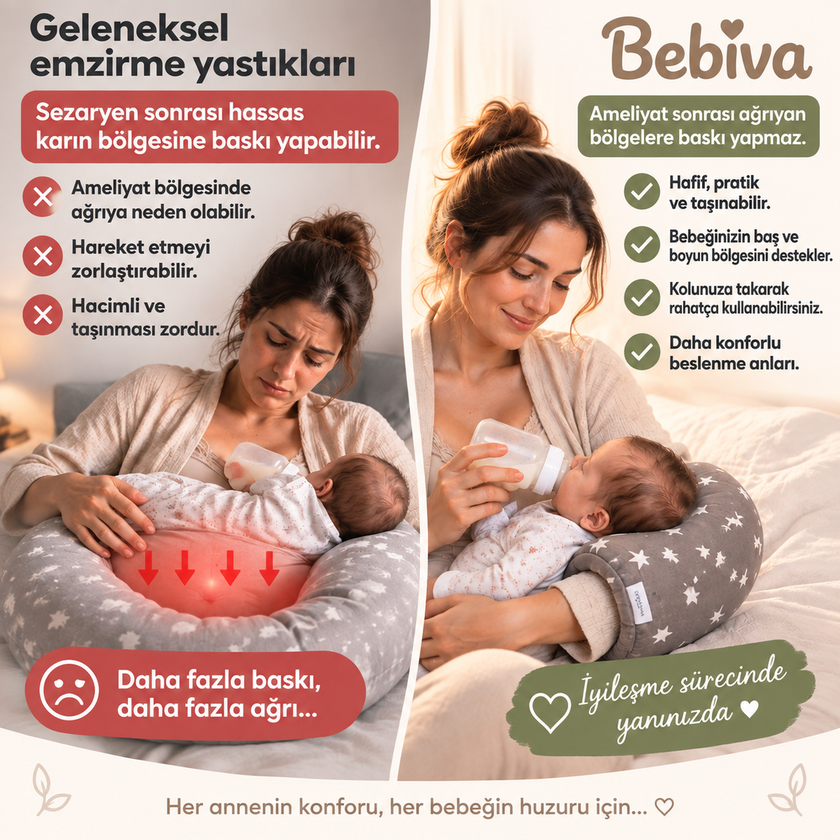 Bebiva™ Bebek emzirme yastığı